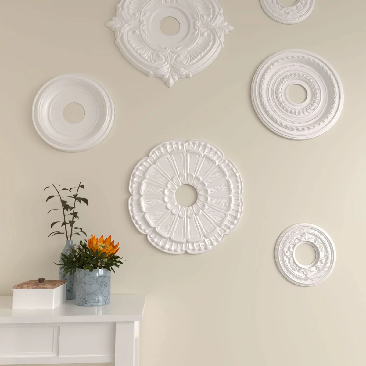 New Flower Ceiling Medallion - 530mm - Kat Mar Sports LLC